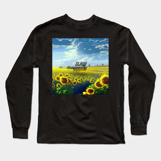 Glory to Ukraine (Slava Ukraini) Series Long Sleeve T-Shirt by VISIONARTIST